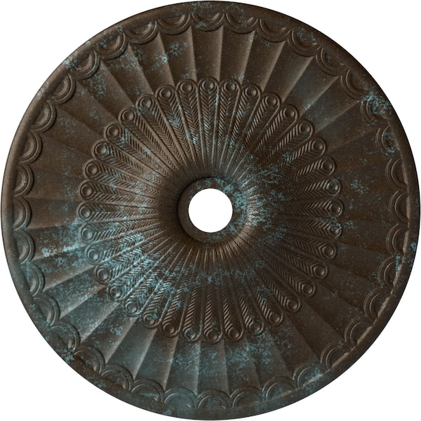 Ekena Millwork Galveston Medallion (Canopies up to 4 3/4"), 36 5/8"OD x 3 5/8"ID x 2 3/8"P, Bronze Blue Patina CM36GLBBS - main